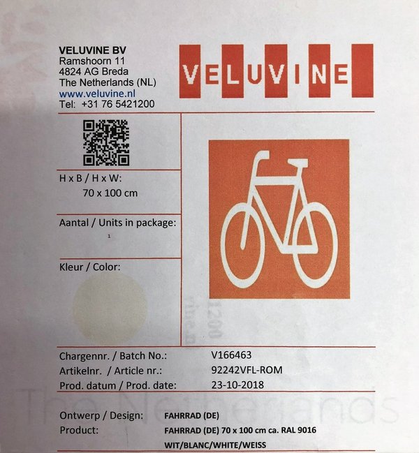 Veluflex Fertigmarkierung Radfahrer 70 cm x 100 cm / Preis je Stk. 89,00 €